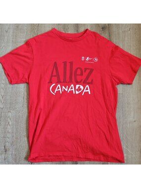 Allez Canada Olympics General Mills Promo T-Shirt, Red, Men's L
